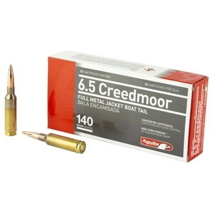 Aguila Ammunition 6.5 Creedmoor 140 Grain Full Metal Jacket Boat Tail 20 Round Box 