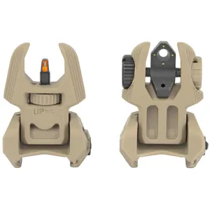 Meprolight FRBS Flip Backup Sights 4 Dot Rear Orange Hyper Bright Front Fits Picatinny Rail FDE 