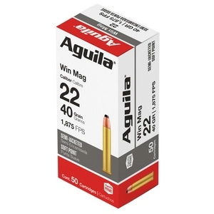 Aguila Ammunition 22WMR 40 Grain Soft Point 50 Round Box 