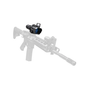 NcSTAR Advance Dual Optic 3-9 Magnification 42mm Objective P4 Sniper Illuminated Red/Blue Reticle Black, Includes Picatinny Mount and Piggy Back Mounted Flip Up Red Dot 