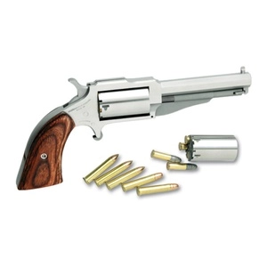 North American Arms Earl Combo Single Action Revolver 22LR/22WM 3" Barrel Silver Fixed Sights 5Rds 