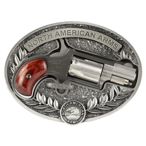 North American Arms Mini Revolver SA 22LR 1.125" Barrel Silver 5Rds Includes Oval Ornate Belt Buckle 