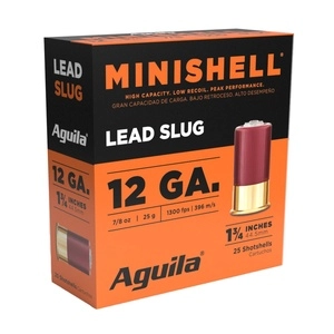 Aguila Ammunition Minishell 12 Gauge 1.75 Slug 25 Round Box 