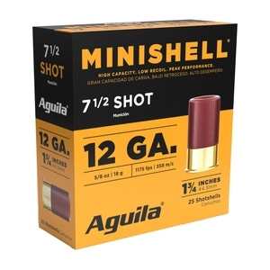 Aguila Ammunition Minishell 12 Gauge 1.75 #7.5 Shot Size Shotshell 25 Round Box 