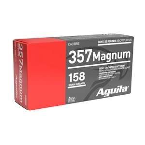Aguila Ammunition Pistol 357 Mag 158 Grain Semi Jacketed Soft Point 50 Round Box 