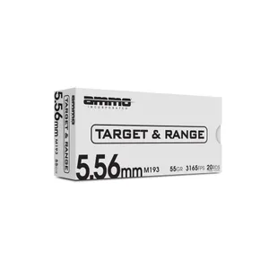 Ammo Inc Target & Range M193 556NATO 55 Grain Full Metal Jacket Bullet 20 Round Box 