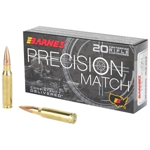 Barnes Precision Match 308 Win 175 Grain Open Tip Match Boat Tail 20 Round Box 