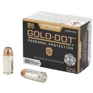 Speer Ammunition Speer Gold Dot Personal Protection 45ACP 185 Grain Hollow Point 20 Round Box 