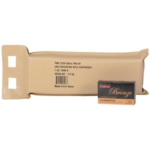 PMC Ammunition Bronze 223 Remington 55 Grain Full Metal Jacket 200 Round Bulk Pack 