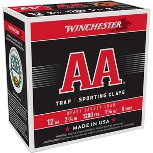 Winchester Ammunition AA Heavy Target Load 12 Gauge 2.75 #8 1 1/8 oz 25 Round Box 