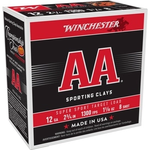 Winchester Ammunition AA Supersport Sporting Clay 12 Gauge 2.75 #8 1.125 oz. Shotshell 25 Round Box 